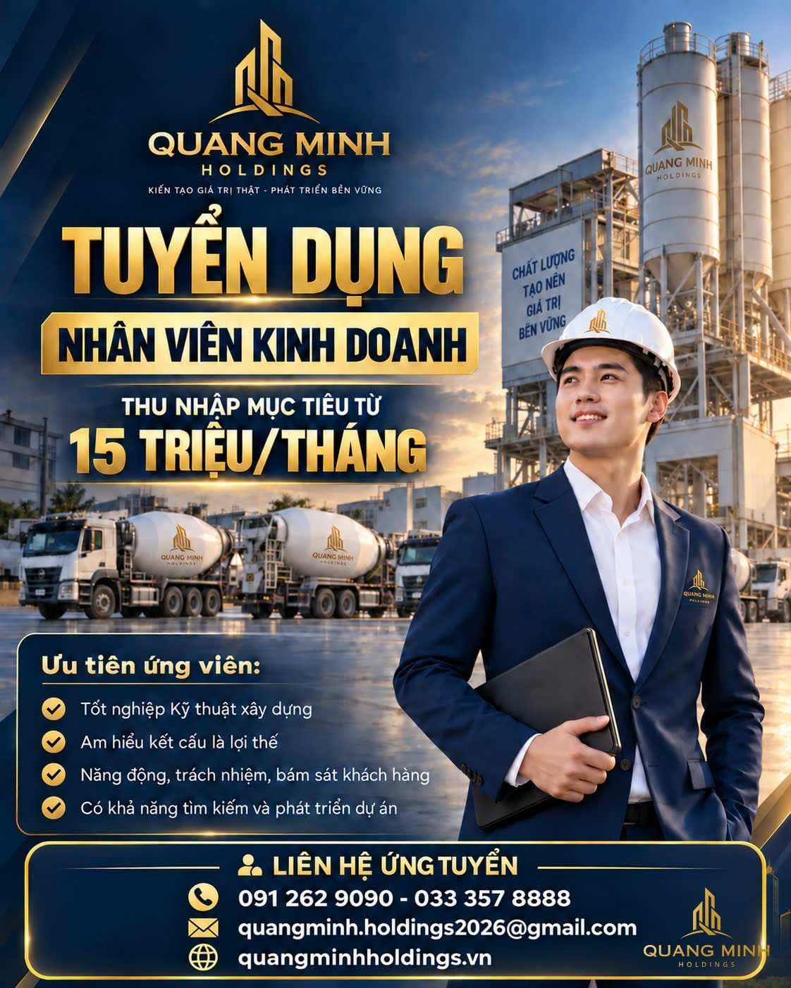 QUANG MINH HOLDINGS TUYỂN DỤNG NHÂN TÀI